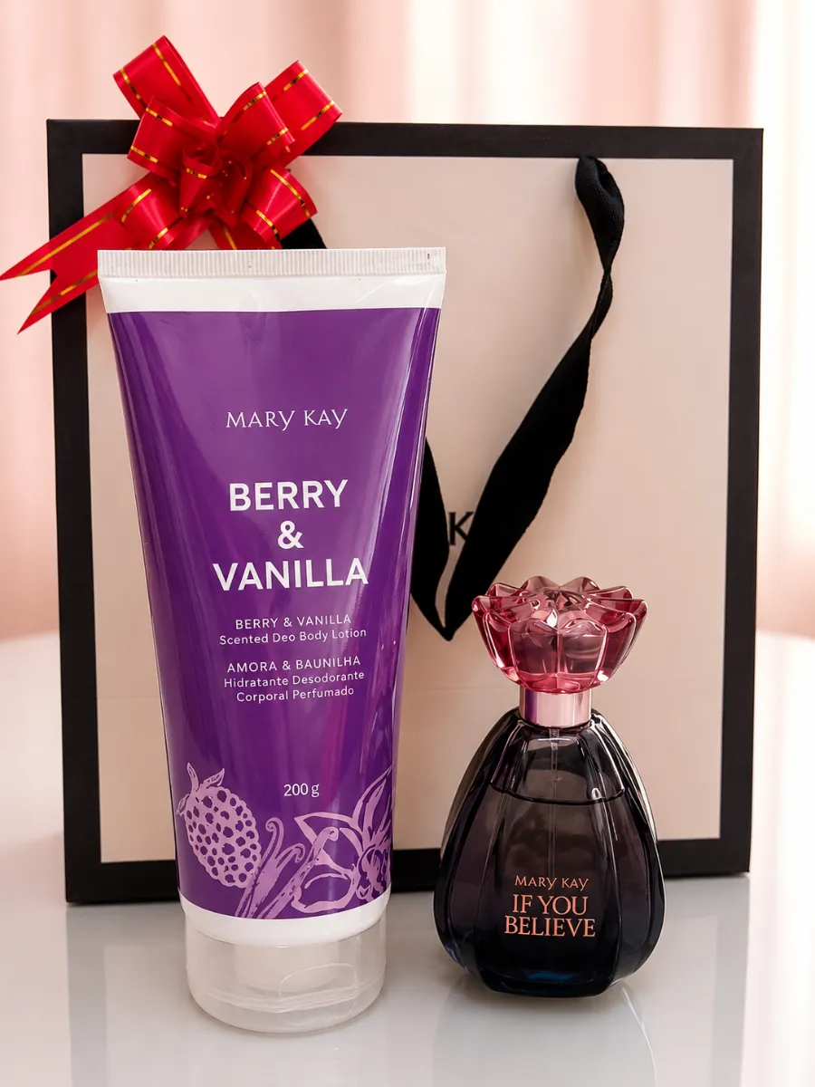 kit Presente Corpo Perfumado - Amora e Baunilha + If You Believe Deo Colônia