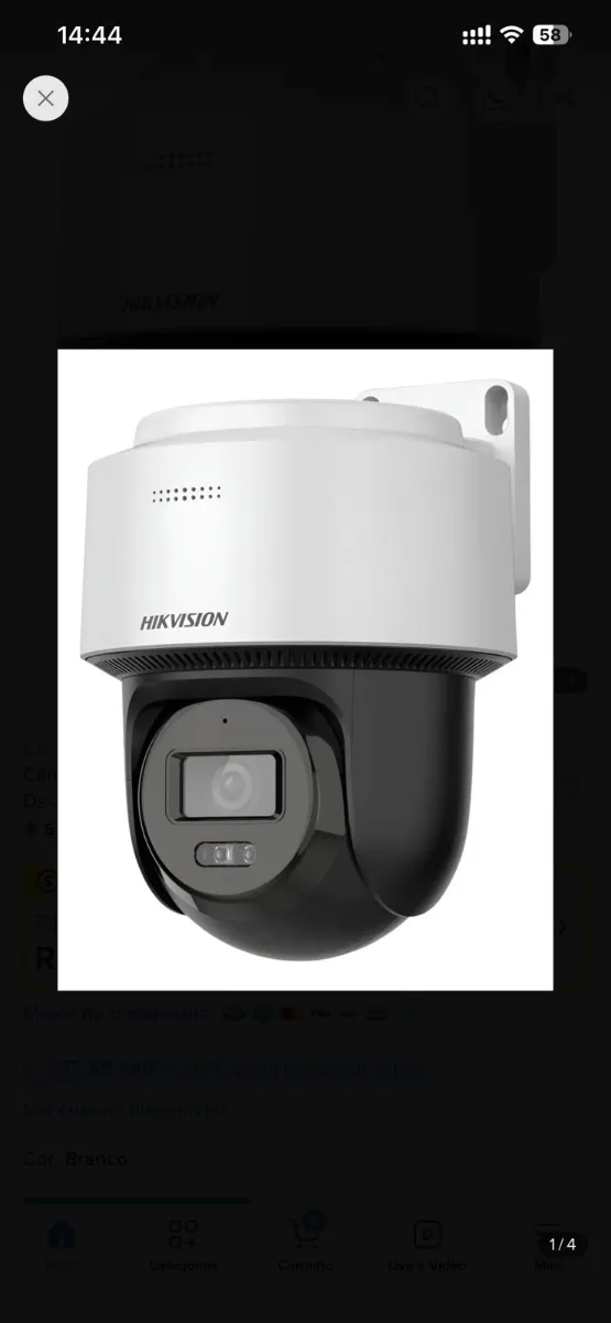 Camera De Rede Inteligente 4mp 4mm
