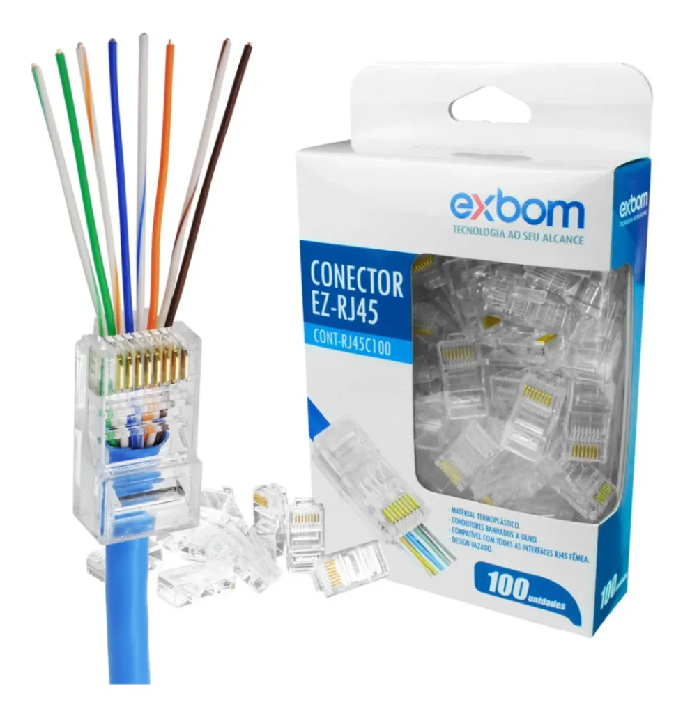 Conector Rede Ez-rj45 Vazado Cat5e
