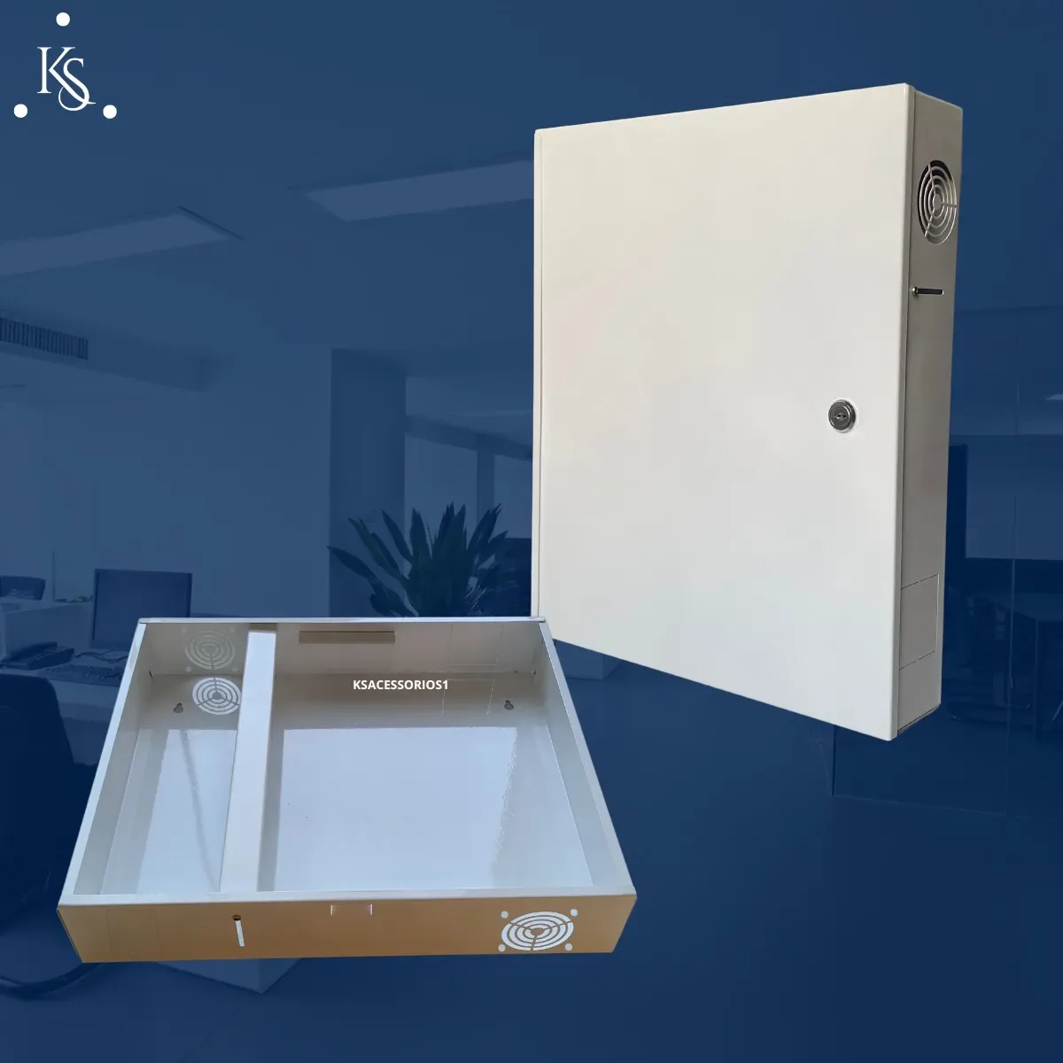 Rack Vertical Caixa Metálica Organizador P/ Cftv Dvr Câmeras