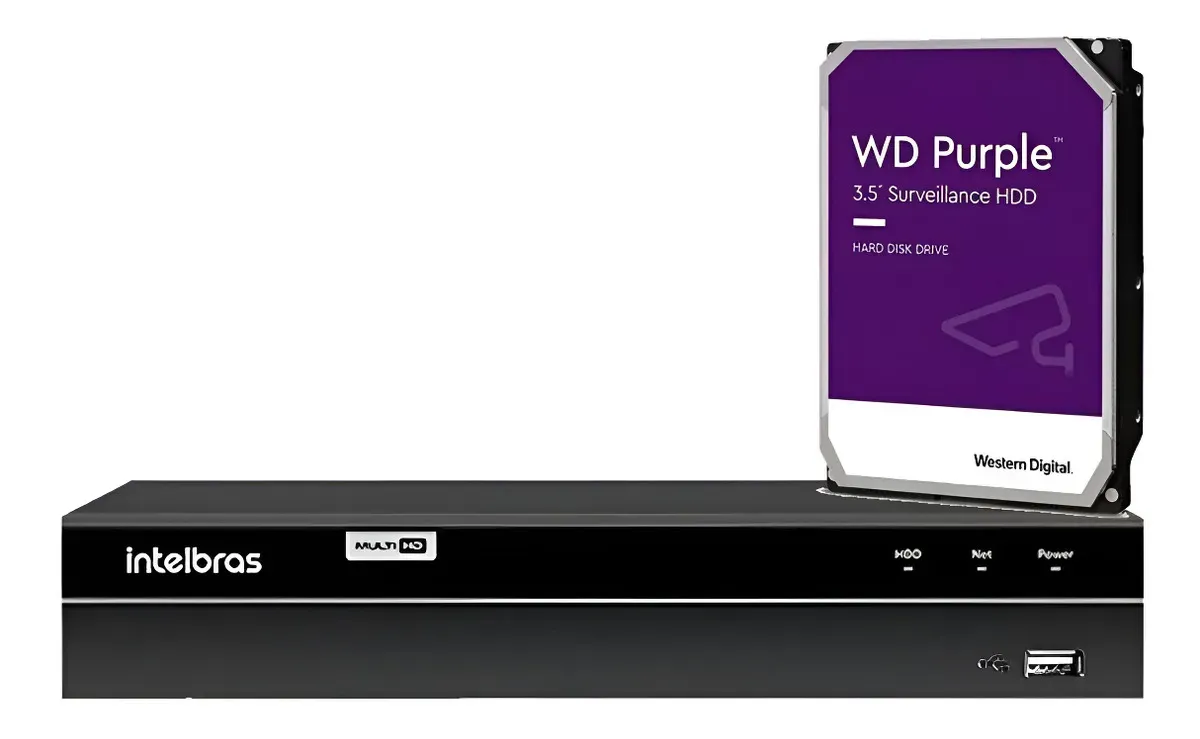 GRAVADOR DE VIDEO COMPACTO MHDX 1208C DUAL AUDIO C/HD 1TB - DVR 8 CANAIS - INTELBRAS