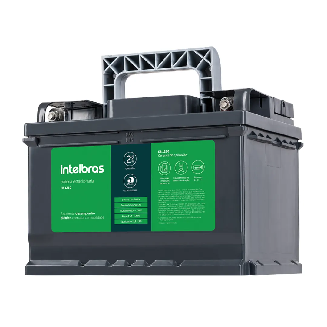 BATERIA ELETRICA ESTACIONARIA PB-ACIDO 12V 60AH EB 1260 - INTELBRAS